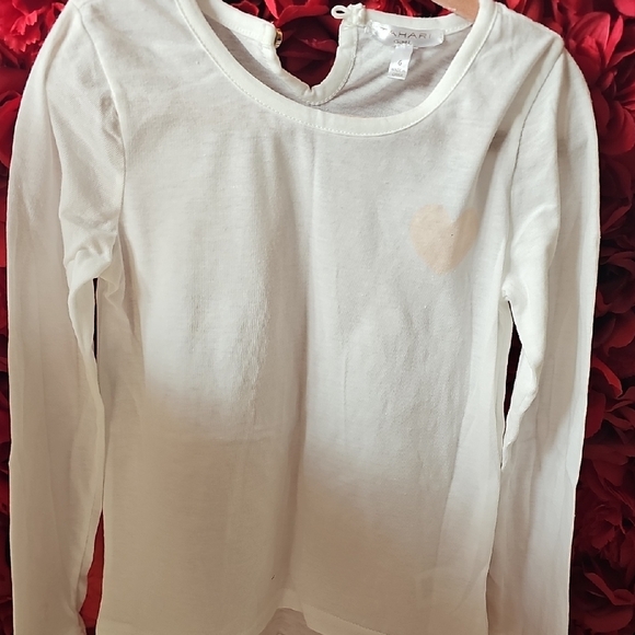 Tahari Girls White Long Sleeve Shirt Size 6 Like New - Picture 1 of 5
